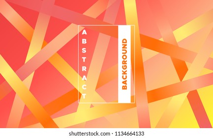 Colorful Striped Background with Glow Effect. Abstract Minimal Design with Trendy Gradient in Red and Yellow Colors. Eps10 Vector. Placard with Lines Grid. Bright Striped Background in Modern Style.