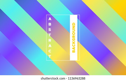 Colorful Striped Background with Glow Effect. Abstract Minimal Design with Trendy Gradient in Blue and Yellow Colors. Eps10 Vector. Placard with Lines Grid. Bright Striped Background in Modern Style.