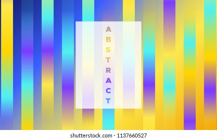 Colorful Striped Background with Glow Effect. Abstract Minimal Design with Trendy Gradient in Blue and Yellow Colors. Eps10 Vector. Placard with Lines Grid. Bright Striped Background in Modern Style.