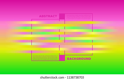 Colorful Striped Background with Glow Effect. Abstract Minimal Design with Trendy Gradient in Pink, Green, Yellow Colors. Eps10 Vector. Placard with Lines Grid. Striped Background in Modern Style.