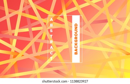 Colorful Striped Background with Glow Effect. Abstract Minimal Design with Trendy Gradient in Red and Yellow Colors. Eps10 Vector. Placard with Lines Grid. Bright Striped Background in Modern Style.