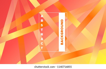 Colorful Striped Background with Glow Effect. Abstract Minimal Design with Trendy Gradient in Red and Yellow Colors. Eps10 Vector. Placard with Lines Grid. Bright Striped Background in Modern Style.