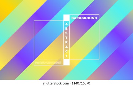Colorful Striped Background with Glow Effect. Abstract Minimal Design with Trendy Gradient in Blue and Yellow Colors. Eps10 Vector. Placard with Lines Grid. Bright Striped Background in Modern Style.