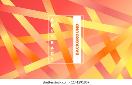 Colorful Striped Background with Glow Effect. Abstract Minimal Design with Trendy Gradient in Red and Yellow Colors. Eps10 Vector. Placard with Lines Grid. Bright Striped Background in Modern Style.
