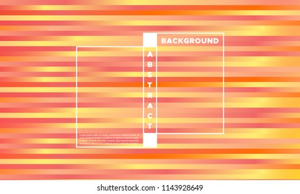 Colorful Striped Background with Glow Effect. Abstract Minimal Design with Trendy Gradient in Red and Yellow Colors. Eps10 Vector. Placard with Lines Grid. Bright Striped Background in Modern Style.