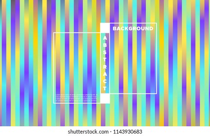 Colorful Striped Background with Glow Effect. Abstract Minimal Design with Trendy Gradient in Blue and Yellow Colors. Eps10 Vector. Placard with Lines Grid. Bright Striped Background in Modern Style.