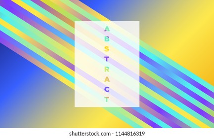 Colorful Striped Background with Glow Effect. Abstract Minimal Design with Trendy Gradient in Blue and Yellow Colors. Eps10 Vector. Placard with Lines Grid. Bright Striped Background in Modern Style.