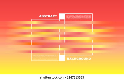 Colorful Striped Background with Glow Effect. Abstract Minimal Design with Trendy Gradient in Red and Yellow Colors. Eps10 Vector. Placard with Lines Grid. Bright Striped Background in Modern Style.