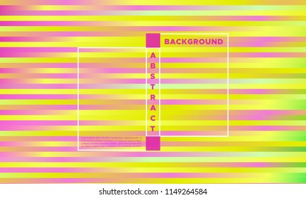 Colorful Striped Background with Glow Effect. Abstract Minimal Design with Trendy Gradient in Pink, Green, Yellow Colors. Eps10 Vector. Placard with Lines Grid. Striped Background in Modern Style.
