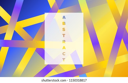 Colorful Striped Background with Glow Effect. Abstract Minimal Design with Trendy Gradient in Blue and Yellow Colors. Eps10 Vector. Placard with Lines Grid. Bright Striped Background in Modern Style.