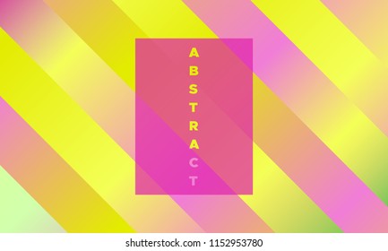 Colorful Striped Background with Glow Effect. Abstract Minimal Design with Trendy Gradient in Pink, Green, Yellow Colors. Eps10 Vector. Placard with Lines Grid. Striped Background in Modern Style.