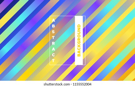 Colorful Striped Background with Glow Effect. Abstract Minimal Design with Trendy Gradient in Blue and Yellow Colors. Eps10 Vector. Placard with Lines Grid. Bright Striped Background in Modern Style.