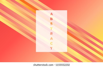 Colorful Striped Background with Glow Effect. Abstract Minimal Design with Trendy Gradient in Red and Yellow Colors. Eps10 Vector. Placard with Lines Grid. Bright Striped Background in Modern Style.