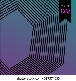 Colorful striped background with gradient. Vector frame for your design
