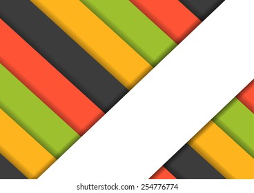 Colorful striped background with one big white stripe with place for your text