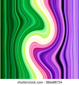 Colorful Striped Background. Rainbow Colors Stripes. Wave Stripes, Vertical Curved Lines. Wave stripe optical design. Abstract pattern for textile, paper and wrapping. 