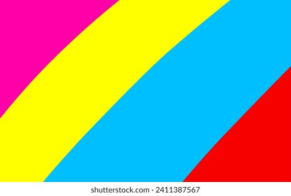 a colorful striped background with a red, yellow and blue stripe