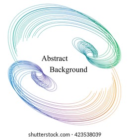 Colorful Striped Curls  with Text in the Center.Abstract  Background. Template for  Labels,  Banners, Badges, Posters, Stickers and Advertising Actions. Vector Illustration