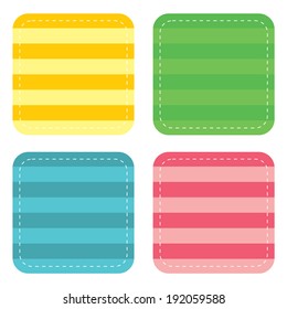 Colorful Striped dashed quadrat Badges