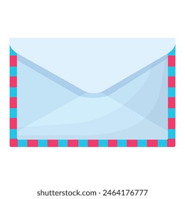 Ilustración vectorial de sobres de rayas de colores con diseño azul, rojo y verde azulado para papelería, correo, correspondencia y comunicación comercial. Perfecto para enviar y recibir mensajes