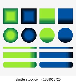 Colorful striped graphic shapes. Vector illustration.