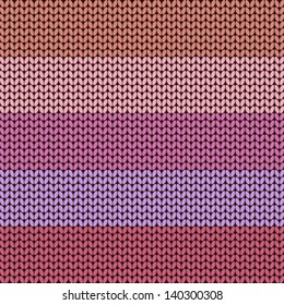 Colorful striped knitted background, vector illustration