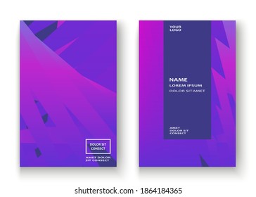 Colorful striped lines pattern geometric shape background. Creative cover set copy space design vector illustration. Neon blurred pink purple gradient abstract template design leaflet for marketing