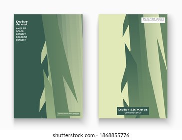 Farbige gestreifte Linien, Muster geometrischer Hintergrund. Creative Cover Set Kopienraum Design Vektorgrafik. Abstrakte Design-Broschüre für die Vermarktung abstrakter grüner Kalkfarben