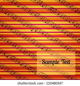 Colorful striped musical vector background with a place for your text