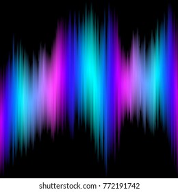 Colorful striped pattern on dark background. Vector illustration.