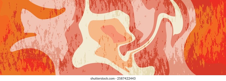 A colorful striped rug with a wave pattern. vector