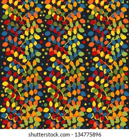 colorful striped seamless pattern with leaves