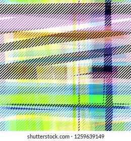 Colorful striped seamless texture. Plaid effect. Abstract vector background for web page, banners backdrop, fabric, home decor, wrapping