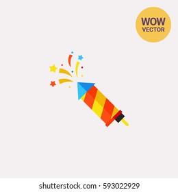 Colorful striped slapstick icon