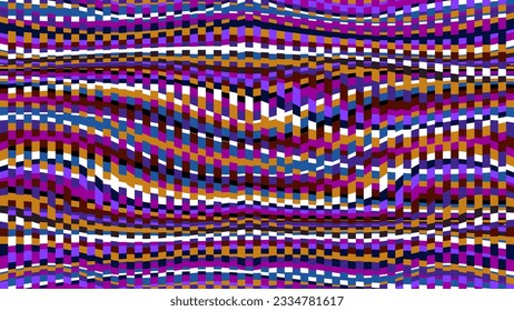 Colorful striped texture composed of horizontal, perforated ribbons.
