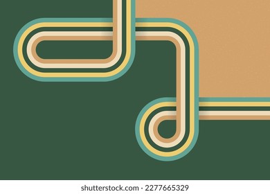 Colorful striped twisted lines in motion decorative background. Curved shapes with beige, yellow, and green color illustration design