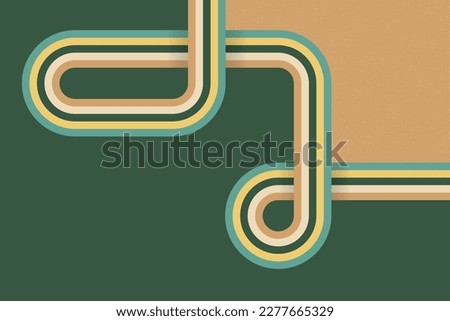 Colorful striped twisted lines in motion decorative background. Curved shapes with beige, yellow, and green color illustration design