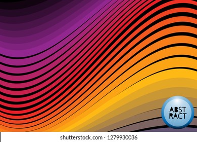 Colorful striped wavy background. Dynamic geometric template for covers, banners, posters, presentations. Vector.