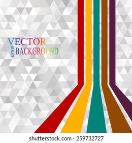 Colorful stripes with 3 d dimensional effect isolated on triangular background