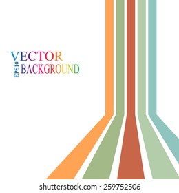 Colorful stripes with 3 d dimensional effect isolated on white.