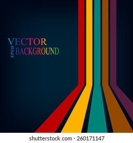 Colorful stripes with 3 d dimensional effect isolated on black.