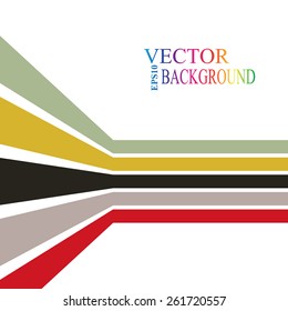 Colorful stripes with 3 d dimensional effect isolated on white.