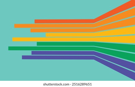 Colorful stripes with 3d dimensional effect isolated on white and black for your business info-graphic.