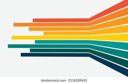 Rayas de colores con efecto dimensional 3D aislado en blanco y negro para su negocio infografía.