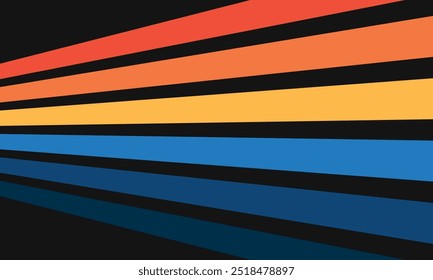 Colorful stripes with 3d dimensional effect isolated on white and black for your business info-graphic.