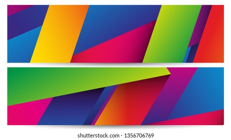 Colorful stripes. Abstract vector banners