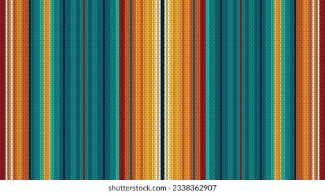 Colorful stripes background. Mexican style vector seamless pattern. Serape design. Ornament for Cinco de Mayo fiesta . Ethnic fabric . Western decor style. Native American Heritage day illustration