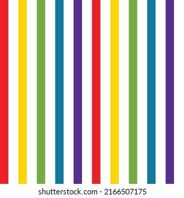 Colorful stripes background. Vertical stripes pattern. LGBTQ+ colored stripes on white background.