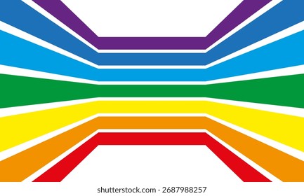 Efecto dimensional de rayas de colores. Concepto de cubierta. Patrón de arco iris degradado. Eps10