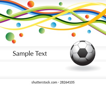 colorful stripes and dots background with isolated soccer